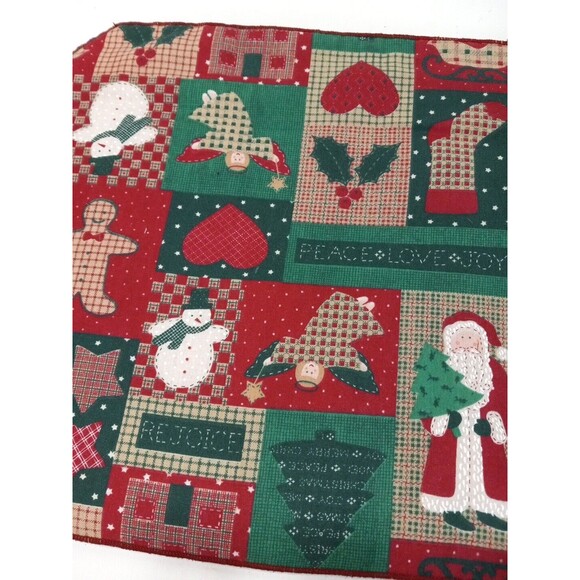 Holiday Placemats Set Of 4 Reversible Gingerbread Men Snowmen Father Christmas - Picture 5 of 8